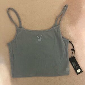 NWT Playboy Light Purple/Blue Crop bunny Tank Size Medium